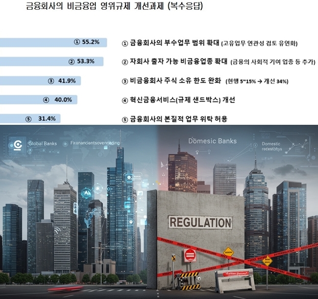 금융업 규제, 글로벌 경쟁력 저해… 금융사 90% "비금융업 칸막이 해소 필요" - 산업종합저널 동향