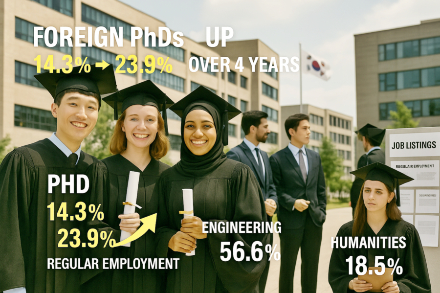 외국인 박사 비중이 4년 새 10%p 상승…고용 안정성은 여전히 이공계 중심 - 산업종합저널 동향