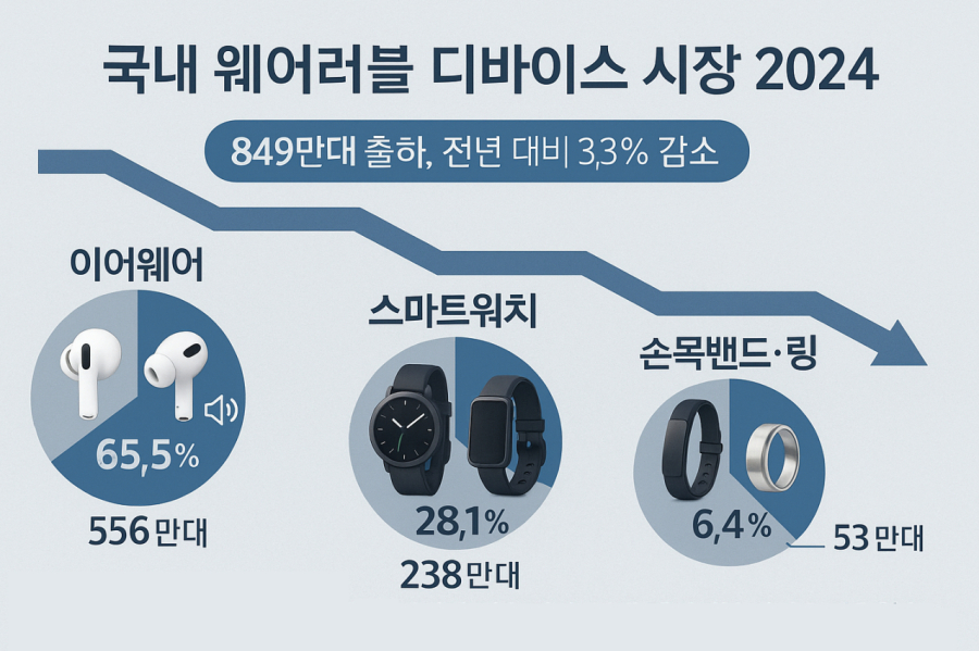 작년 국내 웨어러블 시장 849만대 출하 - 산업종합저널 동향