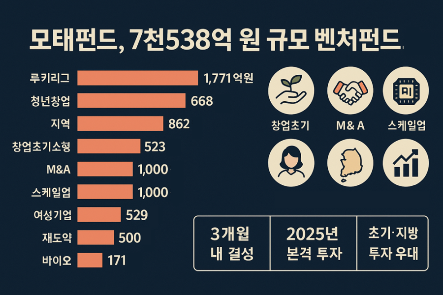 모태펀드, 7천억 원 규모 벤처펀드 조성… 창업 초기·지역 투자 확대 가속화 - 산업종합저널 정책