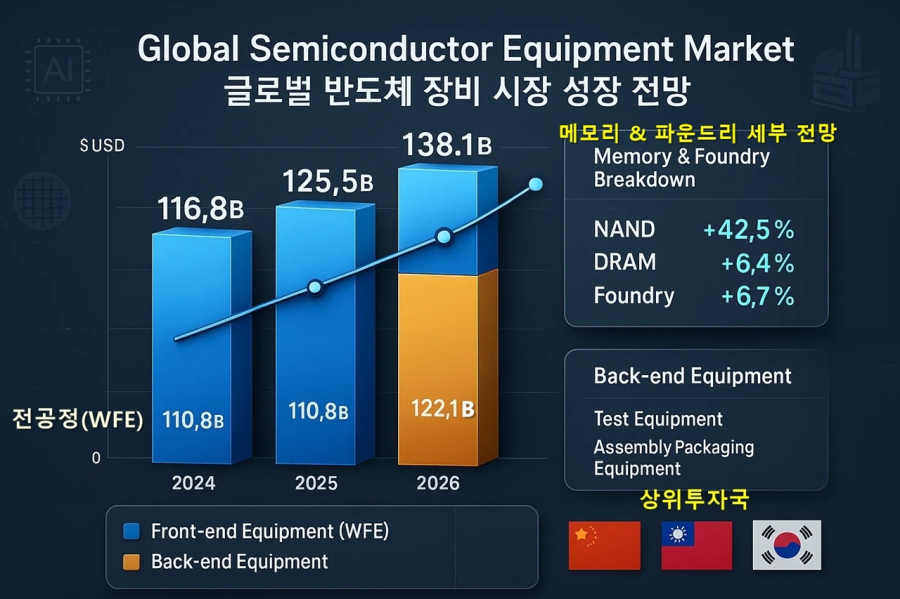 [뉴스그래픽] 올해 글로벌 반도체 장비 시장 1천255억 달러 전망 - 산업종합저널 전자