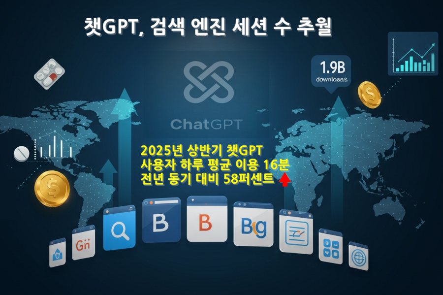 전 세계 인구 평균 50회 생성형 AI 앱 사용…챗GPT, 검색 엔진 세션 수 추월 - 산업종합저널 동향