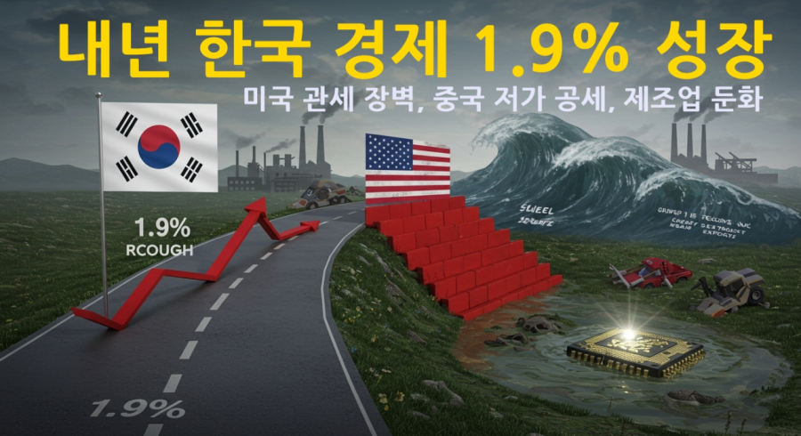 내년 1.9% 성장 ‘반짝 회복’ 뒤… 韓 경제, 1%대 저성장 늪 진입 - 산업종합저널 동향