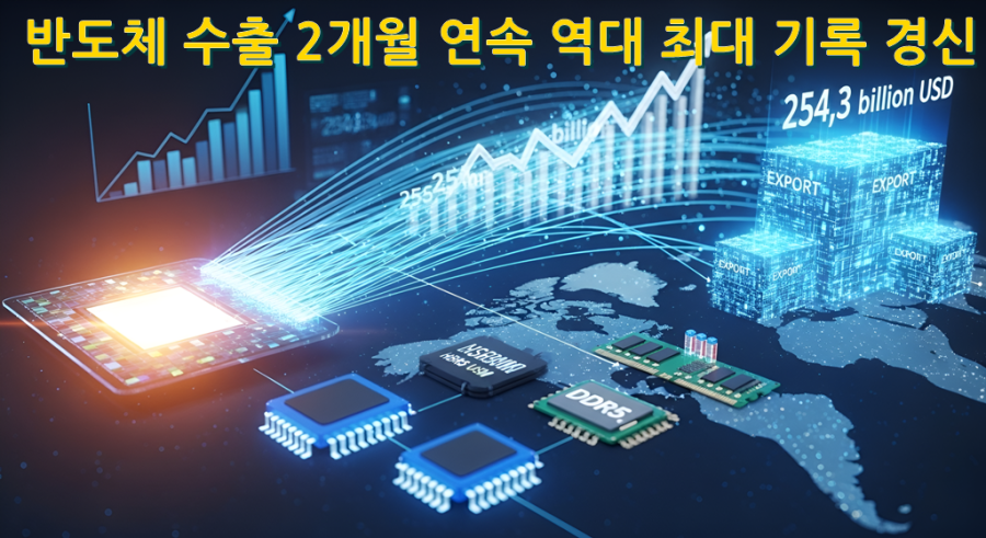 9월 ICT 수출 ‘역대 최대’ 254.3억 달러… 반도체 쌍끌이 견인 - 산업종합저널 동향