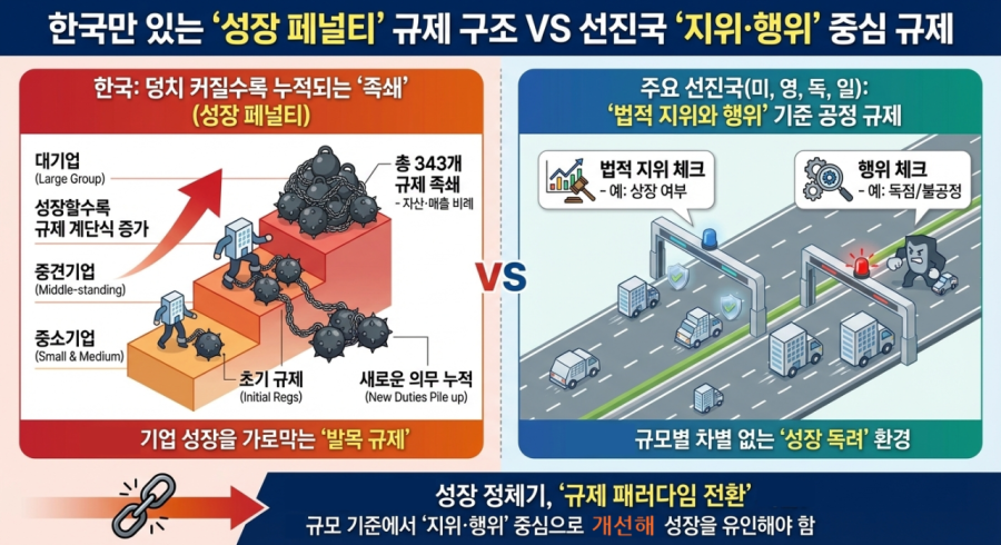 "한국만 있는 성장 페널티"... 기업 덩치 커질수록 규제 343개 '족쇄' - 산업종합저널 동향