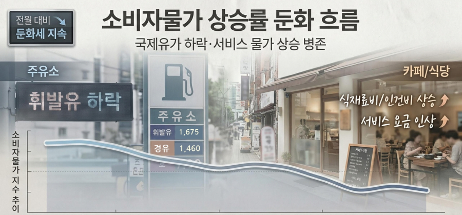 소비자물가 2% 턱걸이… 석유류 하락에 전체 지표 '둔화' - 산업종합저널 동향