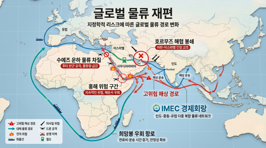 [산업톺아보기] 멈춰 선 호르무즈, 물류 패러다임이 바뀐다…한국 산업의 생명줄 ‘IMEC’ - 산업종합저널 에너지