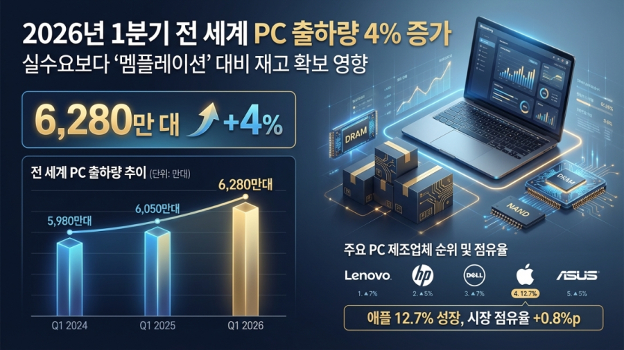 [인사이트] 멤플레이션’이 밀어 올린 1분기 PC 출하량…수요 회복은 아직 - 산업종합저널 부품