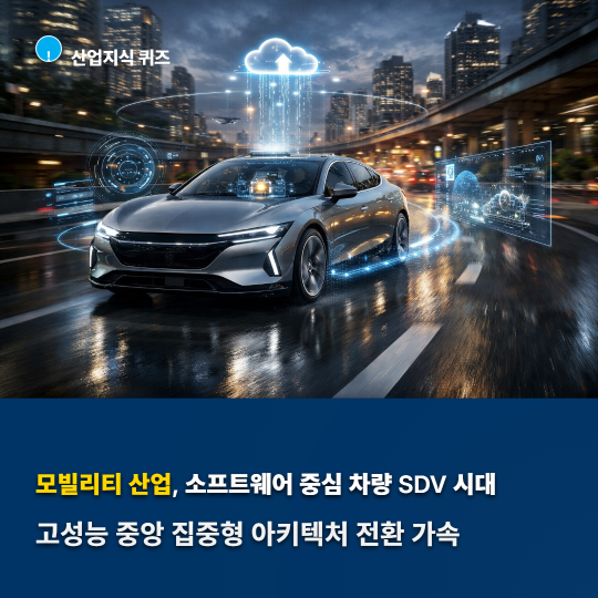 [산업지식퀴즈] 모빌리티 산업, 소프트웨어 중심 차량 SDV 시대 - 산업종합저널 전자