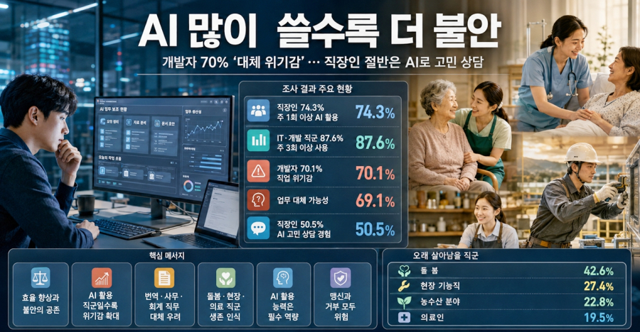 [뉴스그래픽] AI 많이 쓸수록 더 불안… 개발자 70% ‘대체 위기감’ - 산업종합저널 FA