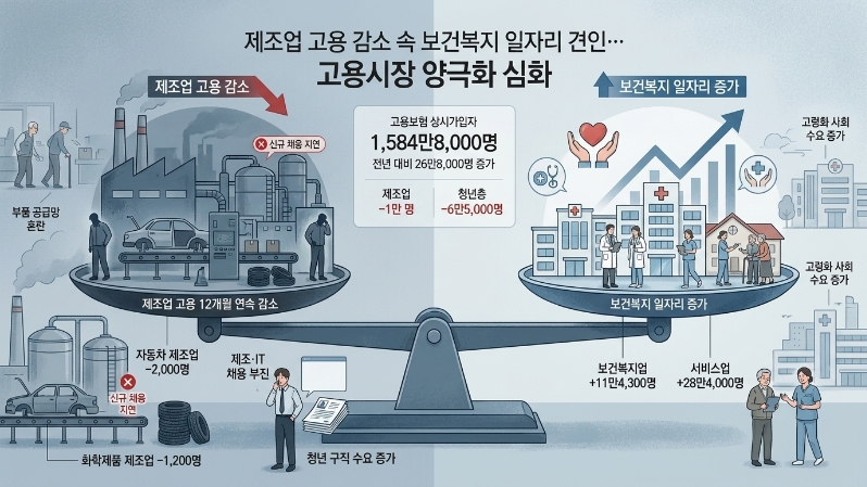 제조업 고용 1년째 둔화… 자동차 산업 단기 악재·구조 변화 ‘복합 부담’ - 산업종합저널 전자