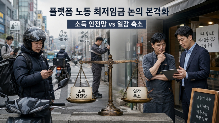 [이슈] 플랫폼 노동 최저임금 논의 본격화… ‘소득 안전망’ vs ‘일감 축소’ 충돌 - 산업종합저널 FA