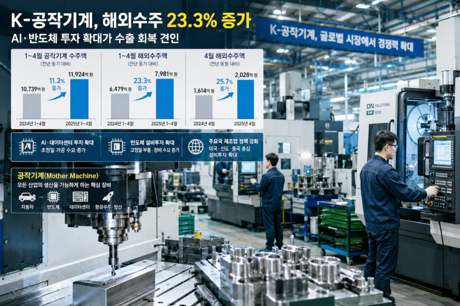 [뉴스그래픽] K-공작기계, AI·반도체 투자에 해외수주 23.3%↑ - 산업종합저널 부품