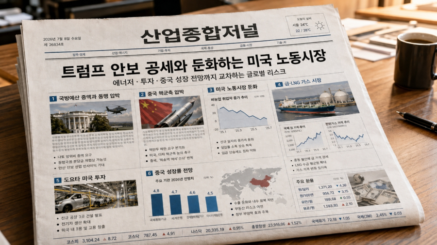 [국제동향] 트럼프 안보 공세와 둔화하는 미국 노동시장, 에너지·투자·중국 성장 전망까지 - 산업종합저널 FA