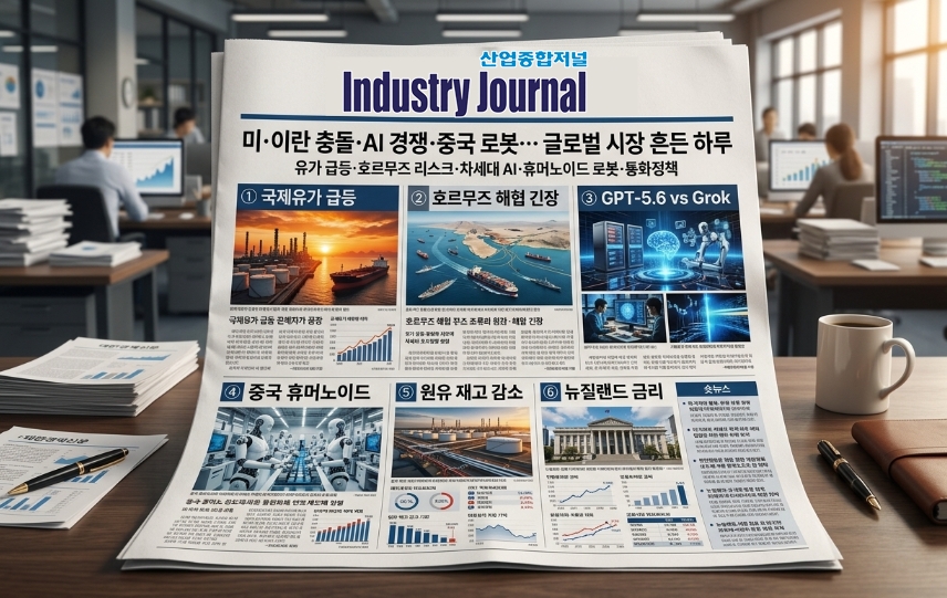 [국제동향] 미·이란 충돌발 유가 급등, 차세대 AI·中 로봇·NZ 통화정책이 뒤얽힌 하루 - 산업종합저널 에너지