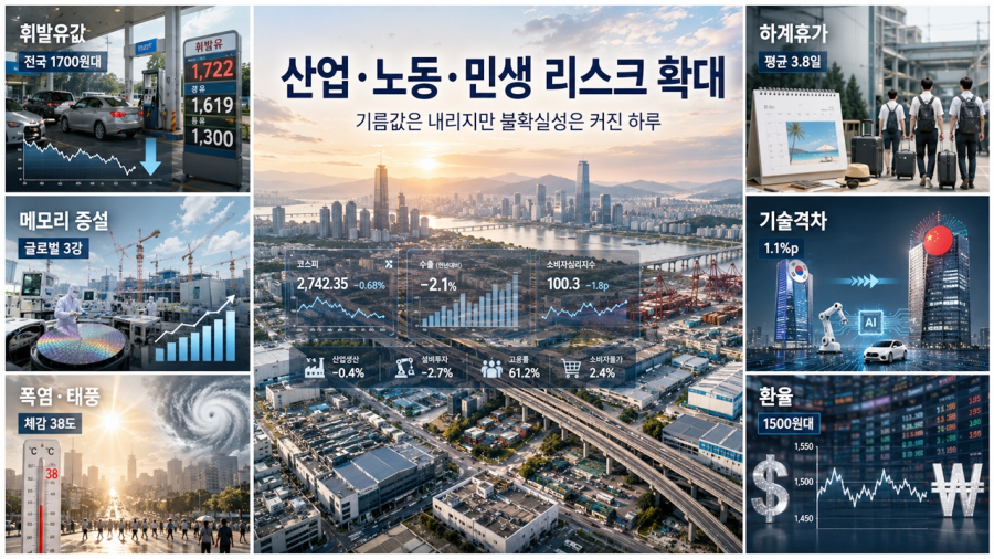 [7월 13일 숏뉴스] 기름값은 내려가는데 산업·노동·민생 리스크는 더 커진 하루 - 산업종합저널 에너지