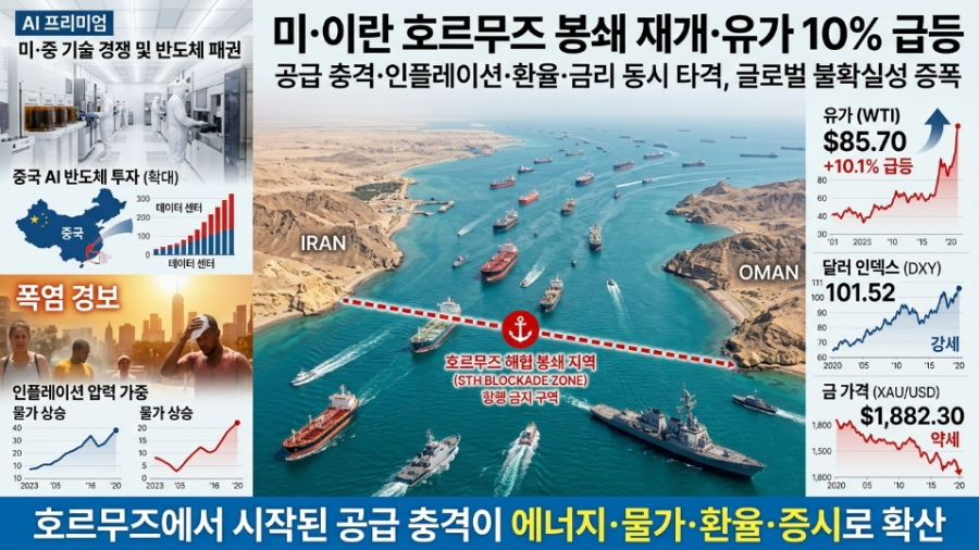 [국제동향] 미·이란 호르무즈 봉쇄 재개·유가 10% 급등 - 산업종합저널 FA