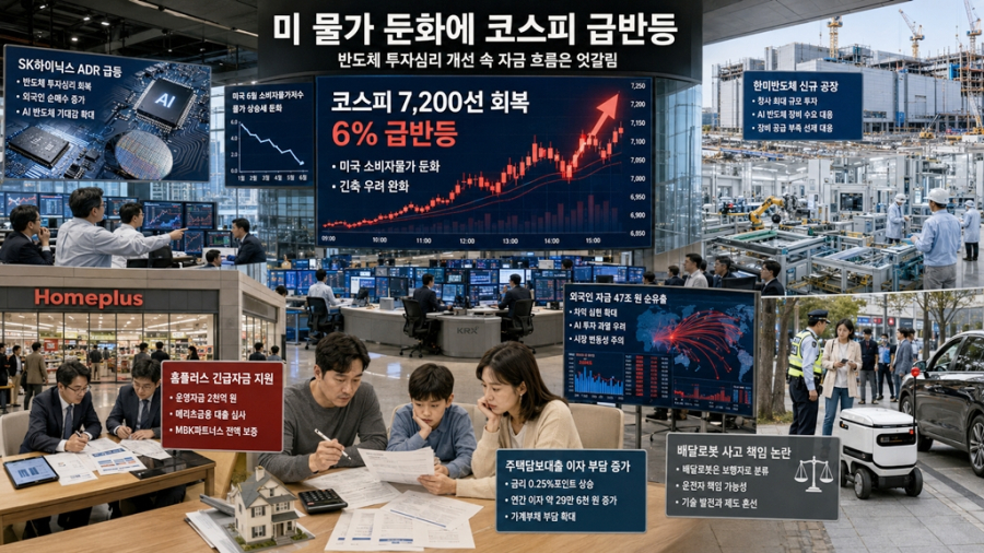 [7월 16일 숏뉴스] 미 물가 둔화에 코스피 급반등, 반도체·자금 흐름 엇갈림 - 산업종합저널 전자