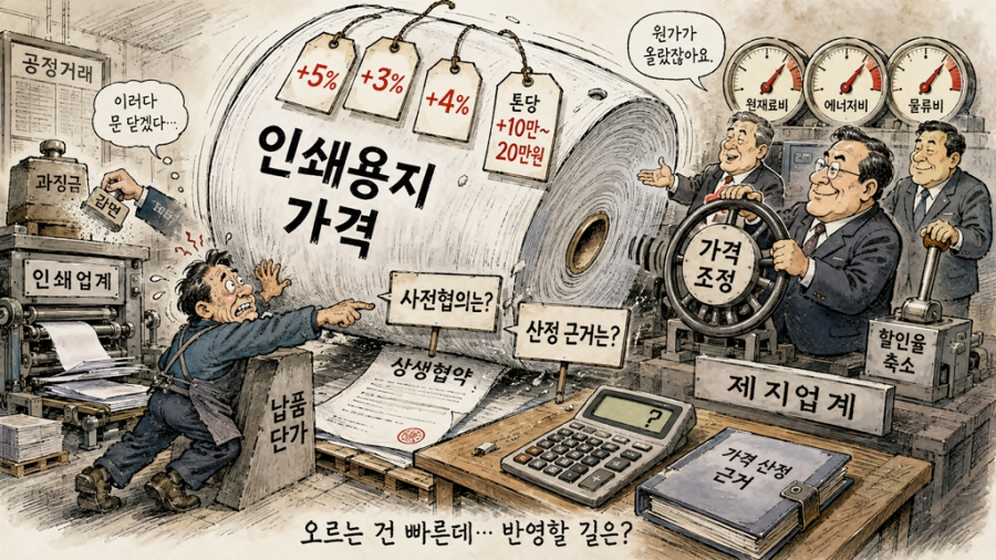 인쇄업계, 제지사 가격 조정에 반발…“사전협의·산정 근거 필요” - 산업종합저널 부품