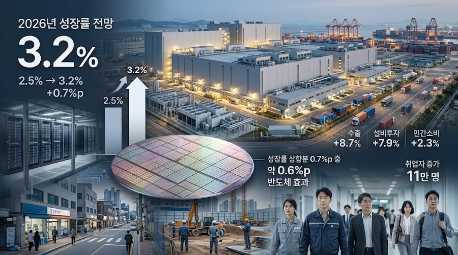 반도체가 끌어올린 성장률 3.2%…KDI “체감경기 확산은 제한적” - 산업종합저널 전자