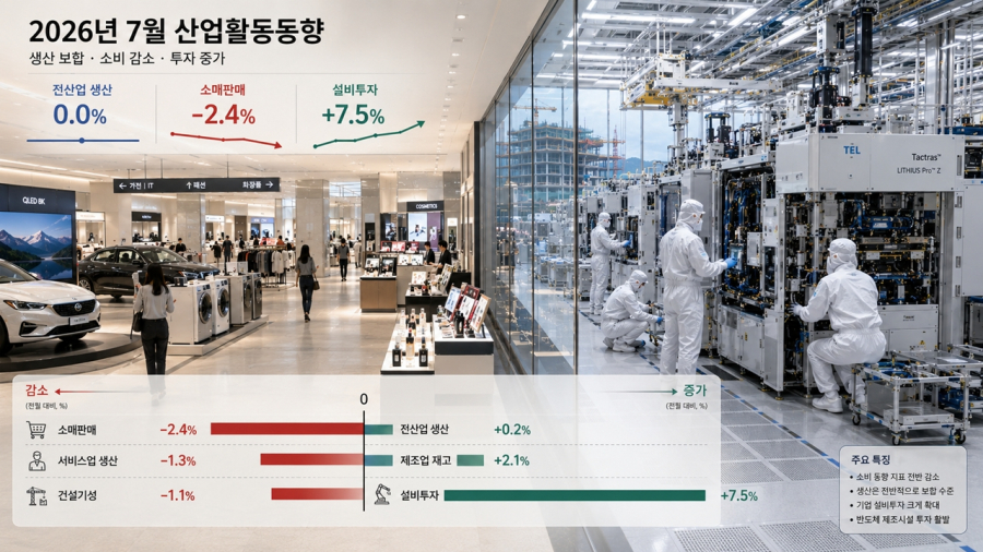 소비는 꺾이고 투자는 뛰었다…7월 소매판매 2.4%↓·설비투자 7.5%↑ - 산업종합저널 부품