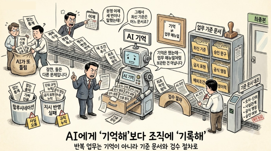[AI 신뢰의 역설④] “어제 알려줬는데 왜 또 틀리나”…AI의 기억은 업무 매뉴얼이 아니다 - 산업종합저널 FA