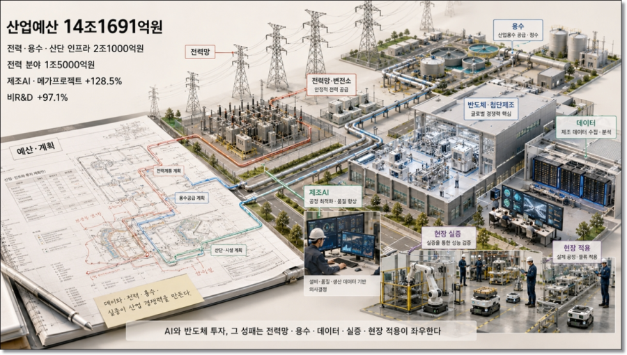 [데스크칼럼] 14조원 산업예산, AI보다 먼저 봐야 할 것은 전력망과 현장이다 - 산업종합저널 전자