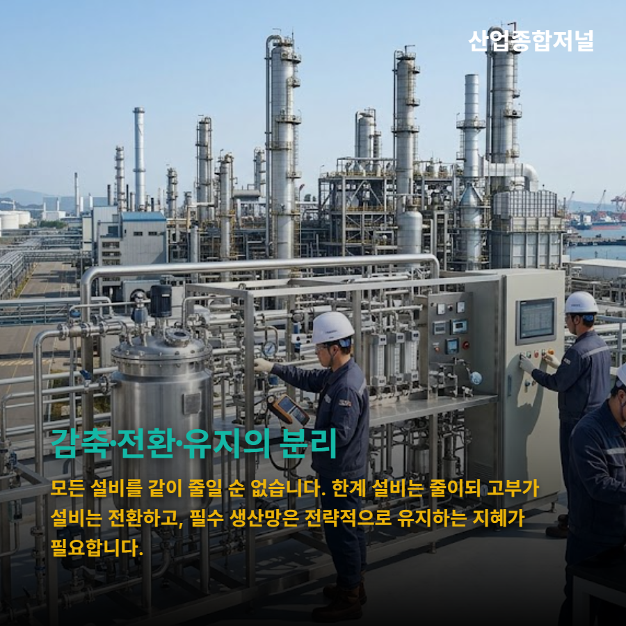 [카드뉴스] 석유화학, 줄이는 게 끝이 아니다…무엇을 남길 것인가 - 산업종합저널 에너지