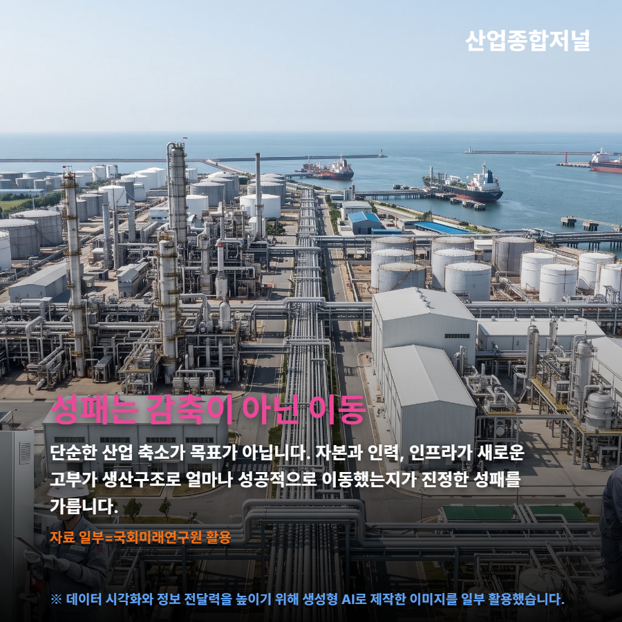 [카드뉴스] 석유화학, 줄이는 게 끝이 아니다…무엇을 남길 것인가 - 산업종합저널 에너지