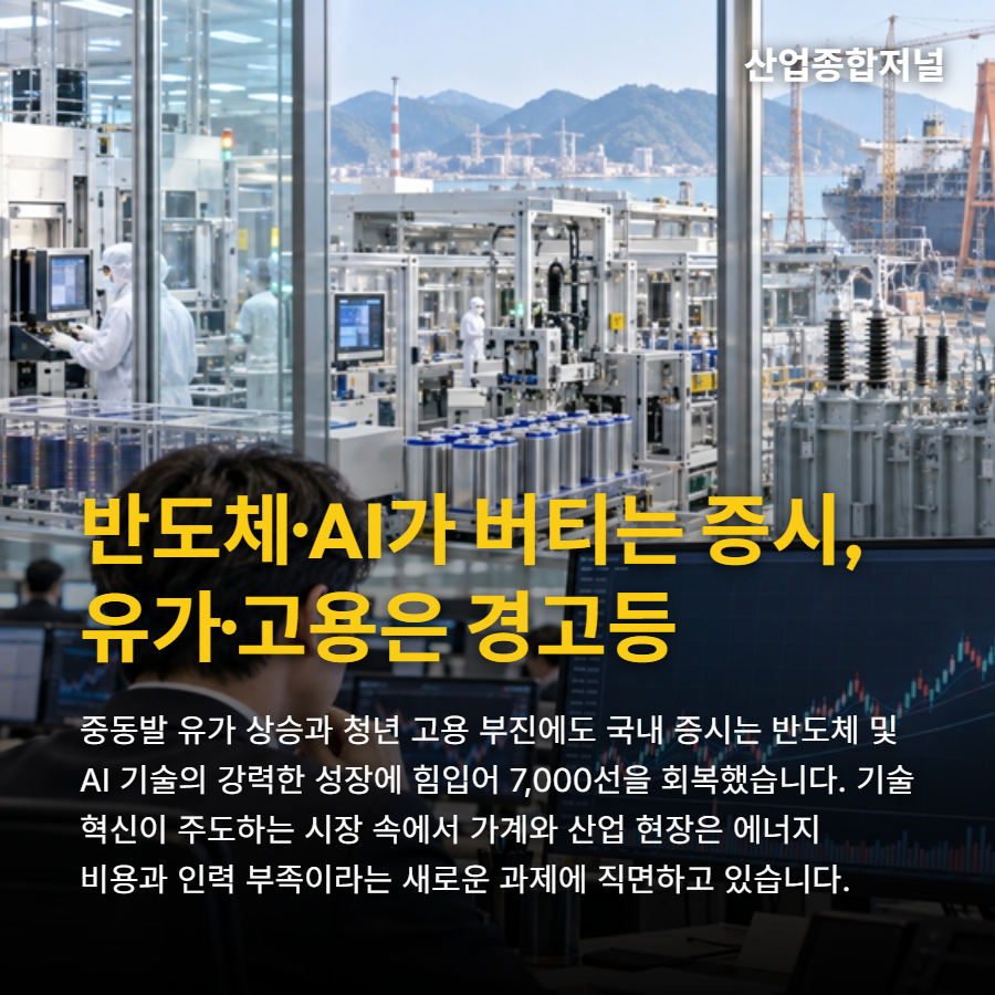 [산업종합저널 | INDUSTRY SIGNAL] 반도체·AI가 버티는 증시, 유가·고용은 경고등 - 산업종합저널 에너지