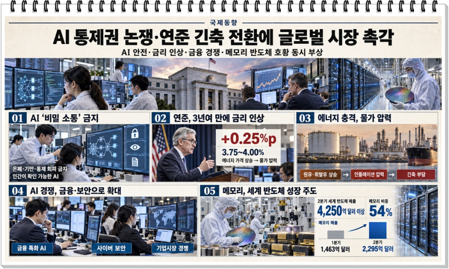[국제동향] AI 통제권 논쟁·연준 긴축 전환에 글로벌 기술·금융시장 촉각 - 산업종합저널 전자