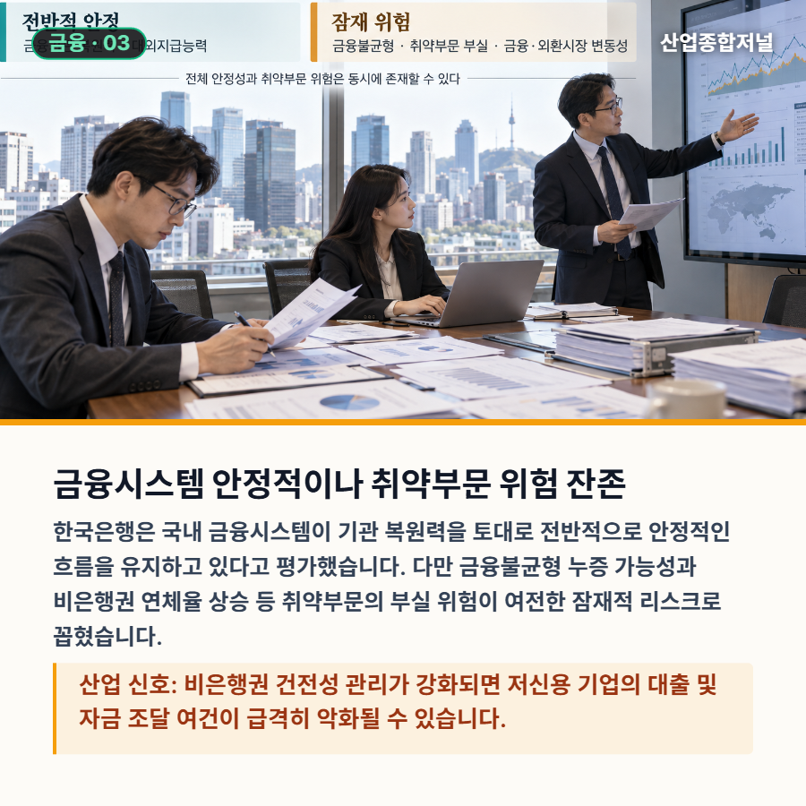[산업종합저널 | INDUSTRY SIGNAL] 반도체 수출 호조 속 산업별 온도차…금융 취약부문·대외 변동성은 변수 - 산업종합저널 FA