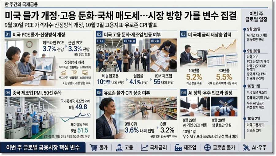 [한주간의 국제금융 이슈] 미국 물가 개정·고용 둔화·국채 매도세…시장 방향 가를 변수 집결 - 산업종합저널 전자