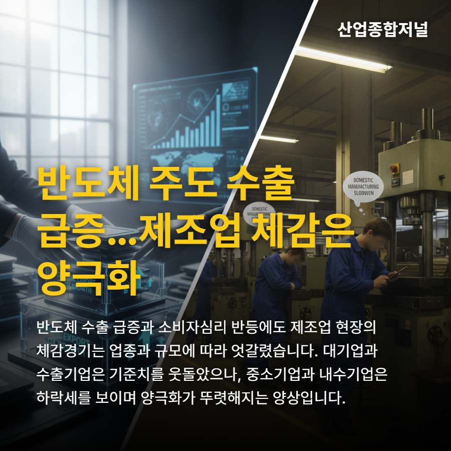 [산업종합저널 | INDUSTRY SIGNAL] 반도체 주도 수출 714억 달러…제조업 체감은 업종·기업 규모별 엇갈림 - 산업종합저널 전자