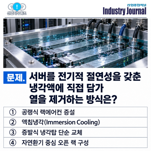[산업지식퀴즈] 고밀도 AI 서버의 열관리 대안은? - 산업종합저널 에너지