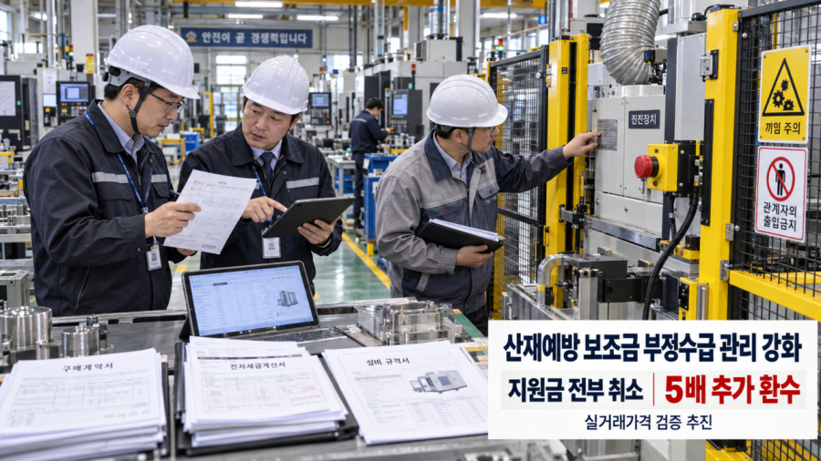 산재예방 보조금 부정수급에 고용부 “환수 기준 강화”…거래가격 검증 추진 - 산업종합저널 FA