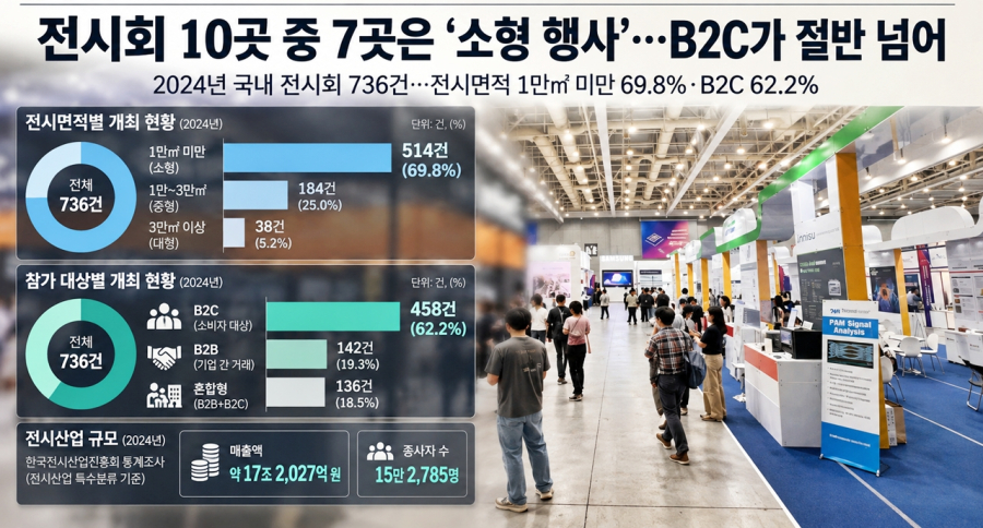 [전시산업 2030 ①] 전시회 10건 중 7건은 소형…전시장 확충 넘어 거래 성과로 - 산업종합저널 FA