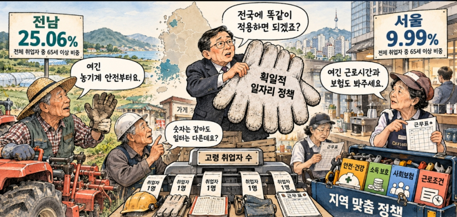 [일하는 노년, 달라지는 노동시장 ②] 전남 취업자 4명 중 1명은 고령층…지역마다 다른 일자리 구조 - 산업종합저널 FA