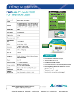 FlashLink® PTL PDF Temperature Logger (cheap disposable temperature logger) 제품 이미지 2