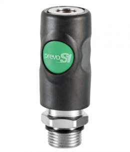 Prevost 숫나사 연결형 에어커플러 (안전형) - 1/4 인치