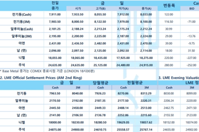 [10월 27일] 유럽증시 하락, 뉴욕증시 혼조세 출발(LME Daily Report)
