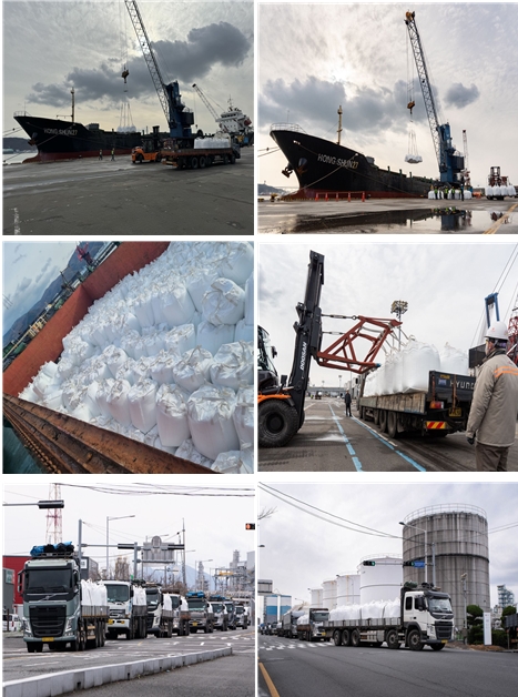 요소(베트남산) 5천500t 요소수 제조 공장 입고