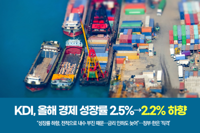 [그래픽뉴스]KDI, 올해 경제 성장률 2.5%→2.2% 하향