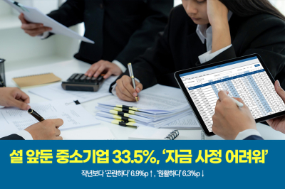 [그래픽뉴스] 설 앞둔 중소기업 33.5%, ‘자금 사정 어려워’