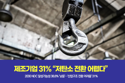 [그래픽뉴스]제조기업 31% “저탄소 전환 어렵다”