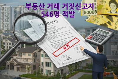 경기도, 부동산 거래 거짓신고자 546명 적발