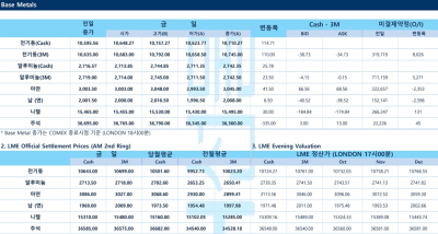 [비철금속 시황] 美 셧다운 우려 속 기술주 강세…LME 구리 1만1천달러 저항선 접근(LME Daily)