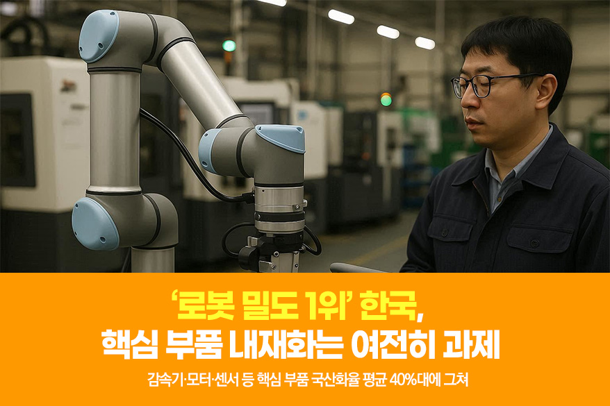 [그래픽뉴스] ‘로봇 밀도 1위’ 한국, 핵심 부품 내재화는 여전히 과제