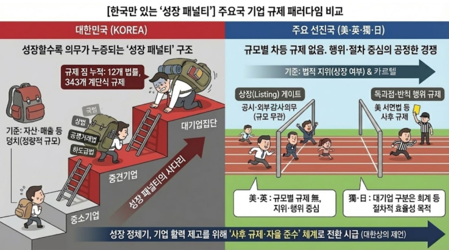 “덩치 크면 규제 폭탄”... 韓 기업 발목 잡는 ‘성장 페널티’, 선진국엔 없다