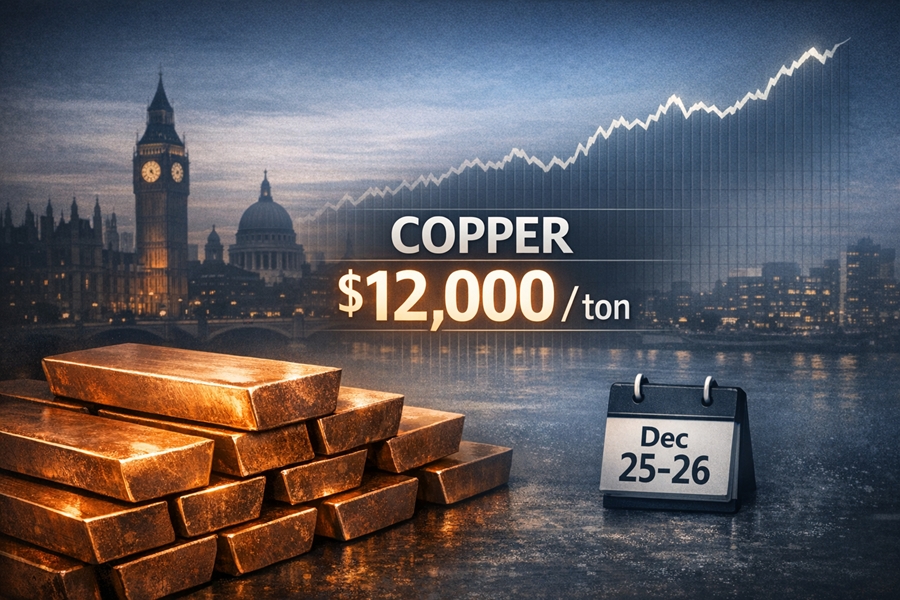 [비철금속 시황] LME 구리 1만 2천 달러 돌파 속 25~26일 휴장… 성탄 연휴로 거래 쉬어가(LME Daily)